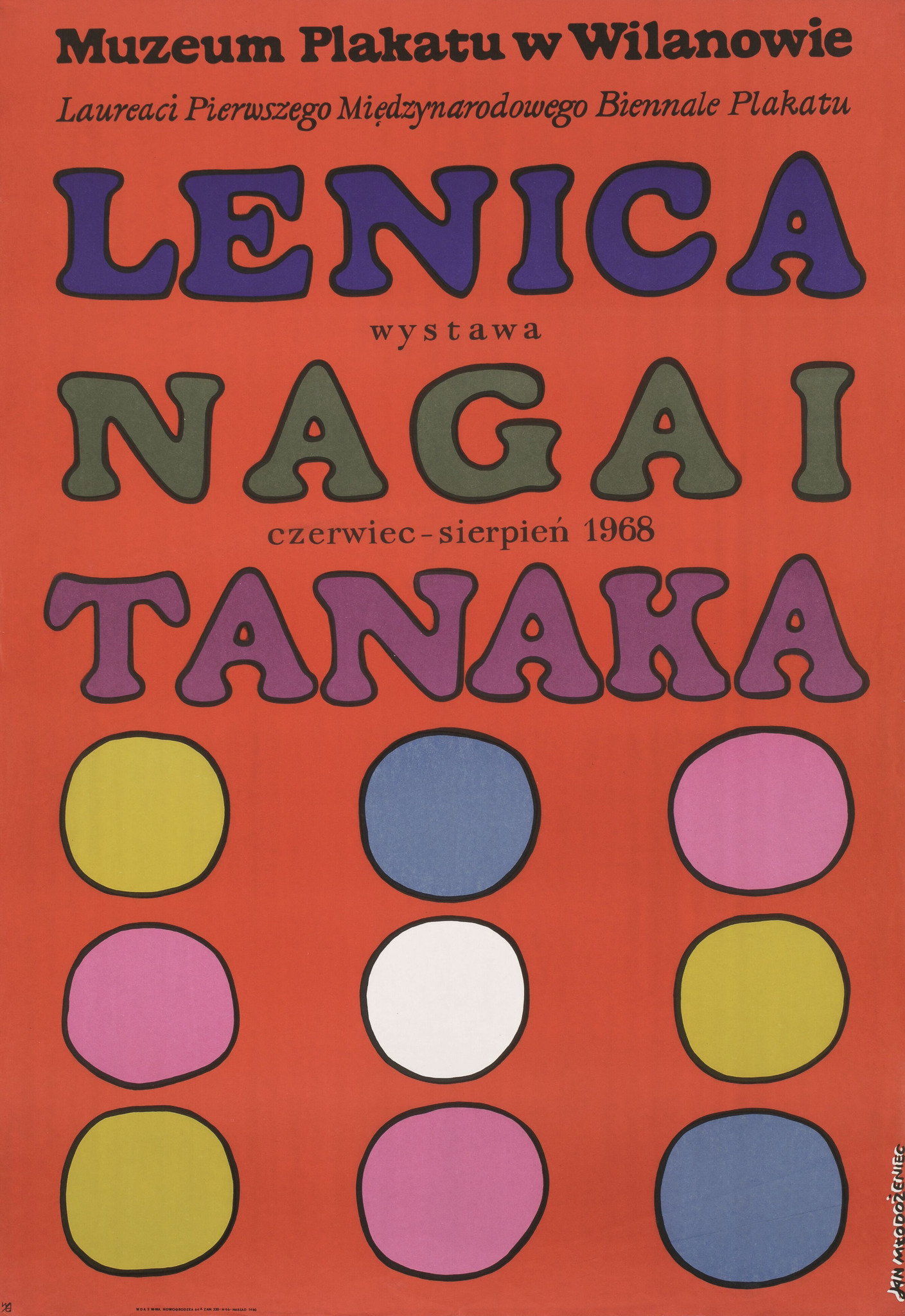 Plakat Jana Młodożeńca do wystawy Lenica, Nagai, Tanaka, 1968